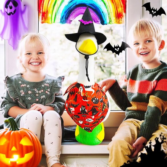 Witch Hat and Colorful Scarf for Halloweens Yard Lawn Outdoor Garden Patio - Picture 5 of 6